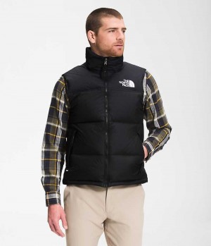 Black The North Face 1996 Retro Nuptse Men's Down Vest | MALAYSIA QSNMPW