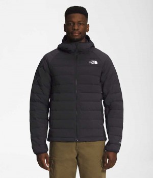 Black The North Face Belleview Stretch Hoodie Men's Puffer Jacket | MALAYSIA UIMJSR