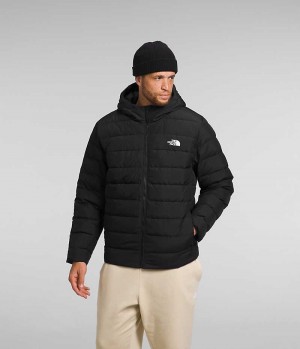 Black The North Face Big Aconcagua 3 Hoodie Men's Puffer Jacket | MALAYSIA EACIDT