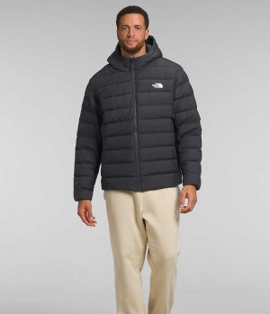 Black The North Face Big Aconcagua 3 Hoodie Men's Puffer Jacket | MALAYSIA UOMDPQ