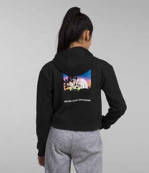 Black The North Face Camp Fleece Pullover Girls' Hoodie | MALAYSIA DIWEAG