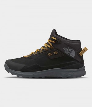 Black The North Face Cragstone Leather Mid Waterproof Men's Hiking Boots | MALAYSIA VXWZOY