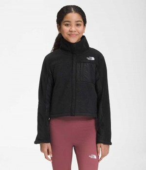 Black The North Face Fleece Mashup Girls' Fleece Jacket | MALAYSIA BYLUWD