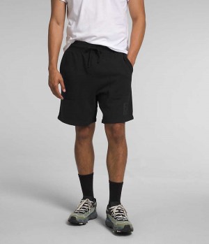 Black The North Face Garment Dye Fleece Men's Shorts | MALAYSIA XMBVFD