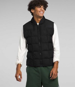 Black The North Face Lhotse Reversible Men's Down Vest | MALAYSIA GKTICX