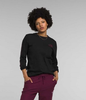 Black The North Face Long Sleeve Sleeve Hit Graphic Women's T-Shirt | MALAYSIA CMQLWP