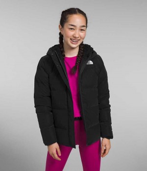 Black The North Face North Down Fleece-Lined Girls' Coat | MALAYSIA YOTXDZ