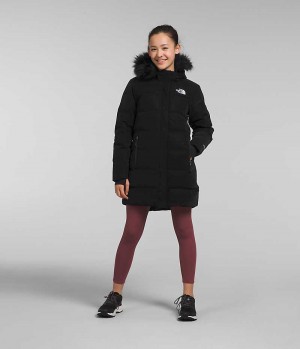 Black The North Face North Down Long Girls' Coat | MALAYSIA YCQSIH