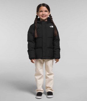 Black The North Face North Hooded Girls' Puffer Jacket | MALAYSIA QVUYZJ