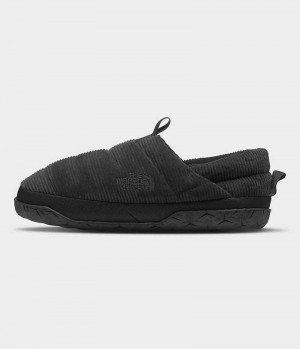 Black The North Face Nuptse Corduroy Women's Mules | MALAYSIA EQLBDN