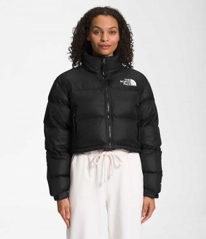 Black The North Face Nuptse Short Women's Puffer Jacket | MALAYSIA WIQSHE