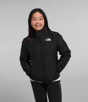 Black The North Face Reversible Mossbud Girls' Fleece Jacket | MALAYSIA DSXUZP