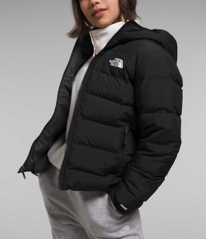 Black The North Face Reversible North Hooded Girls' Puffer Jacket | MALAYSIA DUVJTC