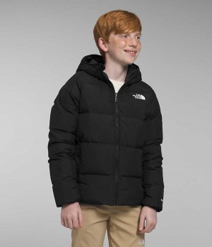 Black The North Face Reversible North Hooded Boys' Puffer Jacket | MALAYSIA MJNQTW