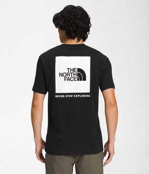 Black The North Face Short Sleeve Box NSE Men's T-Shirt | MALAYSIA IDGERK