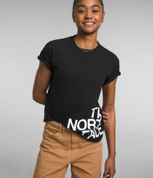 Black The North Face Short Sleeve Brand Proud Women's T-Shirt | MALAYSIA RJPHUT