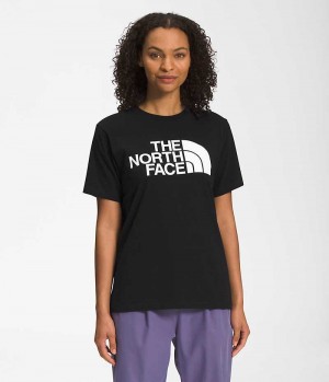 Black The North Face Short Sleeve Half Dome Women's T-Shirt | MALAYSIA NRVYCI