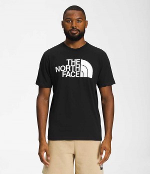 Black The North Face Short Sleeve Half Dome Men's T-Shirt | MALAYSIA LPHAEB