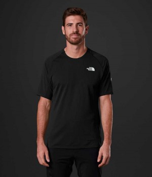 Black The North Face Summit Series Crevasse Short Sleeve Men's T-Shirt | MALAYSIA QVUFBR