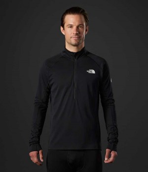 Black The North Face Summit Series Crevasse ½-Zip Men's Sweatshirt | MALAYSIA TFSNJO