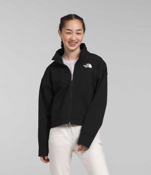 Black The North Face TNF™ Tech Full-Zip Girls' Fleece Jacket | MALAYSIA AHQGES