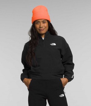 Black The North Face Tekware™ Grid 1/4 Zip Women's Sweatshirt | MALAYSIA IHSTJK