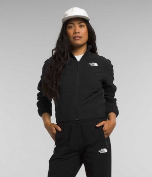 Black The North Face Tekware™ Grid Full-Zip Women's Fleece Jacket | MALAYSIA TXAJCM