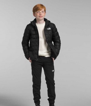 Black The North Face ThermoBall™ Hooded Boys' Puffer Jacket | MALAYSIA POEQDR