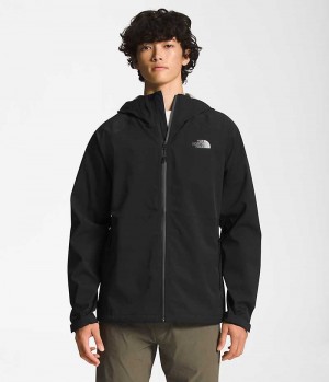 Black The North Face Valle Vista Stretch Men's Rain Jacket | MALAYSIA XYIMPN