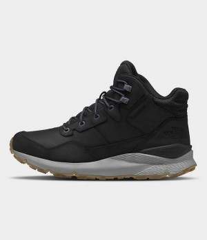 Black The North Face Vals II Mid Leather Waterproof Men's Winter Boots | MALAYSIA ZKTAJH