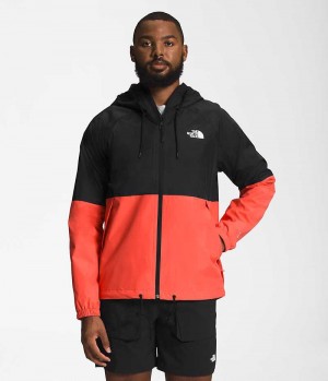 Black / Orange The North Face Antora Hoodie Men's Rain Jacket | MALAYSIA GTNSHW