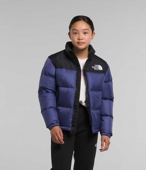 Blue The North Face 1996 Retro Nuptse Girls' Puffer Jacket | MALAYSIA BHKZIU