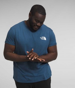 Blue The North Face Big Short Sleeve Box NSE Men's T-Shirt | MALAYSIA KIDZOR