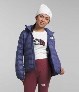 Blue The North Face ThermoBall™ Hooded Girls' Puffer Jacket | MALAYSIA EFHYLQ