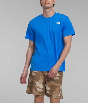 Blue The North Face Wander Short Sleeve Men's T-Shirt | MALAYSIA KDNSVY