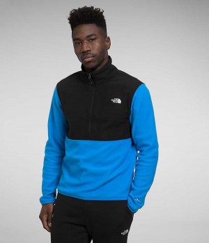 Blue / Black The North Face Alpine Polartec® 100 ½-Zip Men's Pullover | MALAYSIA GKAFNS