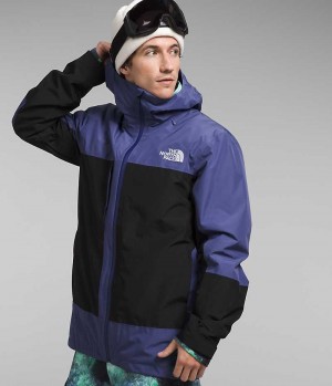 Blue / Black The North Face ThermoBall™ Eco Snow Triclimate® Men's Hooded Jacket | MALAYSIA BVYMWR