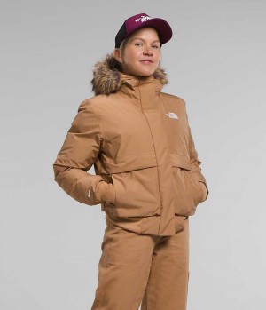 Brown The North Face Arctic Women's Bomber Jacket | MALAYSIA XFIARD