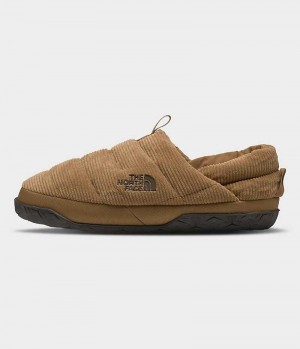 Brown The North Face Nuptse Corduroy Men's Mules | MALAYSIA SIHKAN