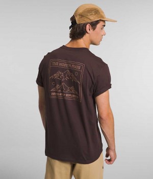 Brown The North Face Short Sleeve Solo Men's T-Shirt | MALAYSIA FNOWPD