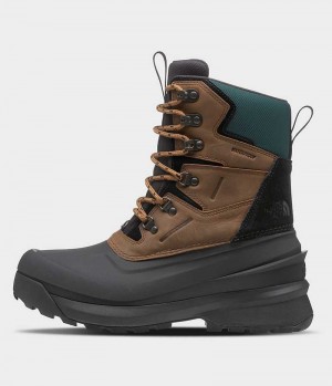 Brown / Black The North Face Chilkat V 400 Waterproof Men's Winter Boots | MALAYSIA OPTDCJ