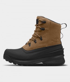 Brown / Black The North Face Chilkat V Lace Waterproof Men's Winter Boots | MALAYSIA RNVCUK