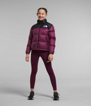 Burgundy The North Face 1996 Retro Nuptse Girls' Puffer Jacket | MALAYSIA ZPTWCV