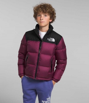 Burgundy The North Face 1996 Retro Nuptse Boys' Puffer Jacket | MALAYSIA DJTMVS