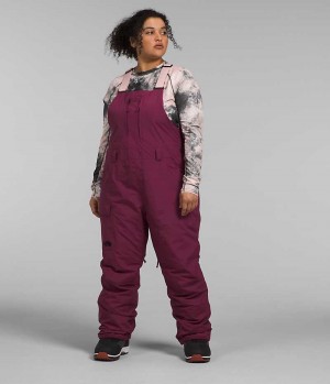 Burgundy The North Face Plus Freedom Insulated Women's Bib Pants | MALAYSIA XJTWGP