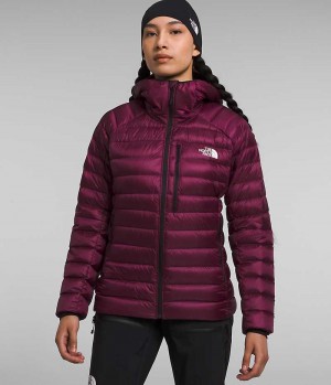 Burgundy The North Face Summit Series Breithorn Hoodie Women's Puffer Jacket | MALAYSIA FTVQXC