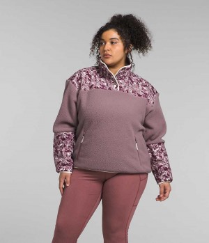 Fuchsia The North Face Plus Cragmont Fleece ¼-Snap Women's Pullover | MALAYSIA YXVOTW