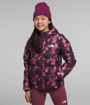 Fuchsia The North Face Reversible North Hooded Girls' Puffer Jacket | MALAYSIA QSNLRB