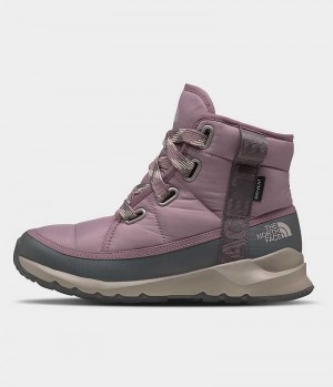 Fuchsia The North Face ThermoBall™ Lace Up Luxe Waterproof Women's Winter Boots | MALAYSIA HOQMKV