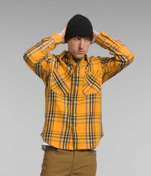 Gold The North Face Valley Twill Flannel Men's Shirt | MALAYSIA JLYVPS